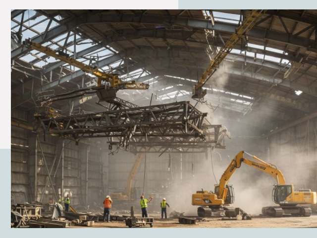 Демонтаж ангаров в Инте от 609 руб. за м²